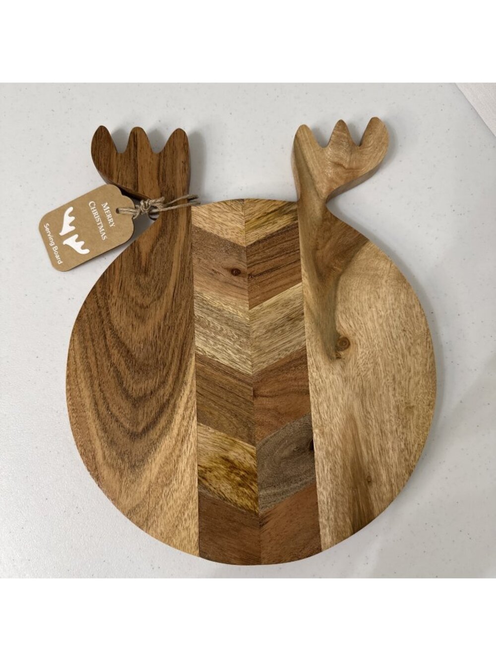 Antler Reindeer Cheese Board Wood Charcuterie Cutting Board NWT Holiday Decor